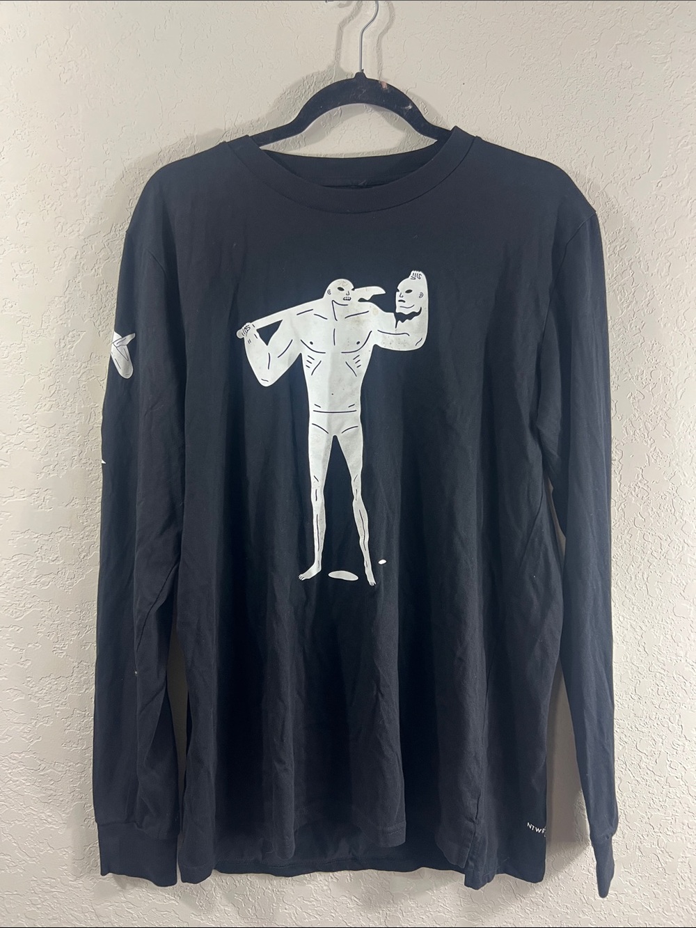 Men's Black Long-Sleeve NTWRK / BEYOND THE STREETS x CLEON PETERSON tee